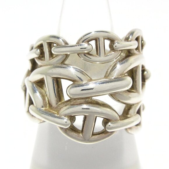 Auth HERMES Chaine d'Ancre En Chaine GM - Silver 2******** Ring - Picture 2 of 7